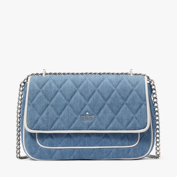 kate spade Handbags - Kate Spade Carey Denim Medium Flap Shoulder Bag